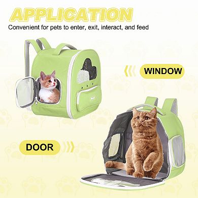 1Pc Cats Backpack Carrier Large Space & Breathable Pet Hiking Travel, 15.4x9.8x15.4 Inch