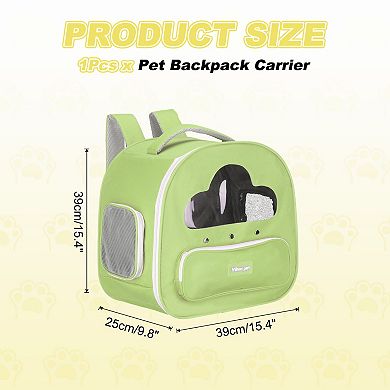 1Pc Cats Backpack Carrier Large Space & Breathable Pet Hiking Travel, 15.4x9.8x15.4 Inch