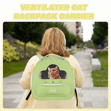 1Pc Cats Backpack Carrier Large Space & Breathable Pet Hiking Travel, 15.4x9.8x15.4 Inch