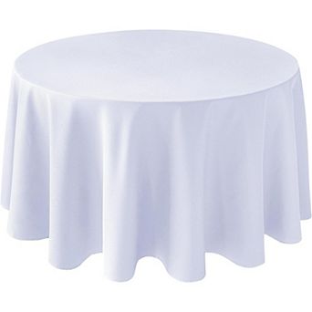 Round Tablecloths 90", White Water Resistant Table Cloths Circle Folding Table Covers Linen