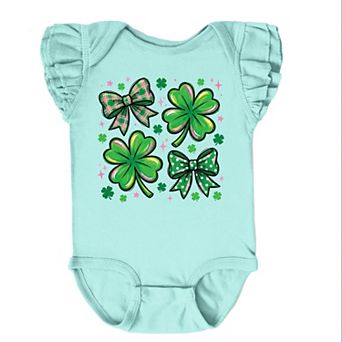 Clover Stars Coquette - Baby Flutter Sleeve Bodysuit