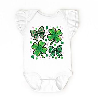 Clover Stars Coquette - Baby Flutter Sleeve Bodysuit