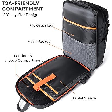 AKSZRI Friendly Laptop Travel Backpack - Carry-On Daypack for Business, College & Commuting