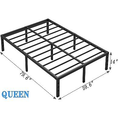 Bed Frame,Queen Size Bed Frame with Storage Space,Heavy Duty Sturdy Mattress Foundation, 14 Inch