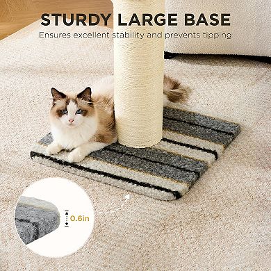 AKSZRI 38"Heavy Duty Cat Scratching Post-Thick Sisal Rope with Hanging Ball&Mice,Grey