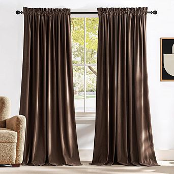 KSIZUIS Velvet Theater Blackout Curtains - 96" Long Set of 2, Thermal Insulated & Light Blocking