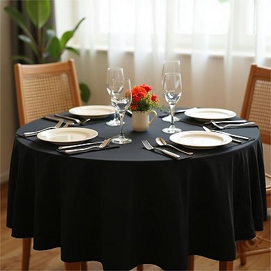 Round Tablecloth - 90 Inch - Water Resistant Spill Proof Washable Polyester Table Cloth Decorative