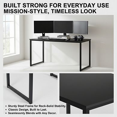 KSIZUIS Mission Style Computer Desk - 40" Home Office Desk in Classic Black