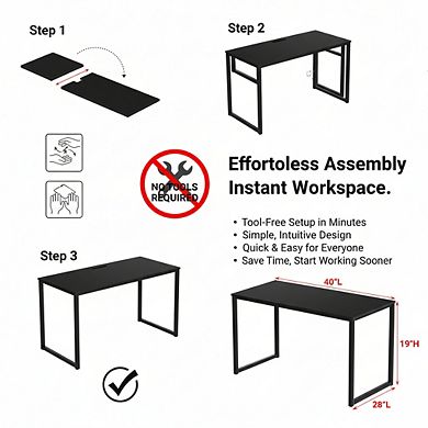 KSIZUIS Mission Style Computer Desk - 40" Home Office Desk in Classic Black
