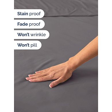 Extra Deep Queen Sheet Set - 6 Piece Breathable and Cooling Sheets - Wrinkle Free and Comfy - Grey
