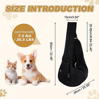 1Pc Adjustable Strap with Zipper Pocket Pet, 33.46x25.59 Inch