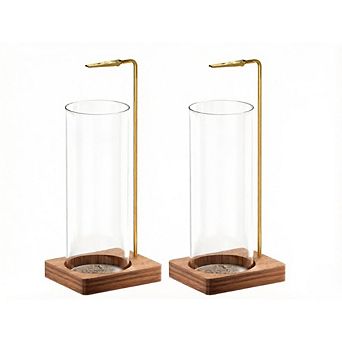 Great Ambitions 2-Pack Anti-Ash Incense Holders with Glass Catcher for Yoga & Home