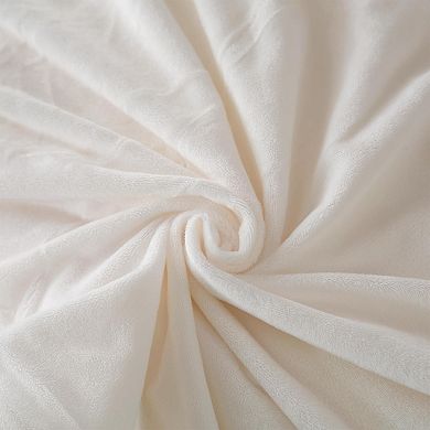 Fuzzy Duvet Cover Set King Size 3 Pieces Fluffy Comforter Cover Set for King Bed Shaggy(White, King)