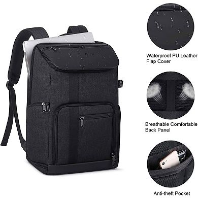 AKSZRI Large Camera Backpack with Laptop Compartment-17.3" DSLR Bag with Tripod Holder, Space Gray