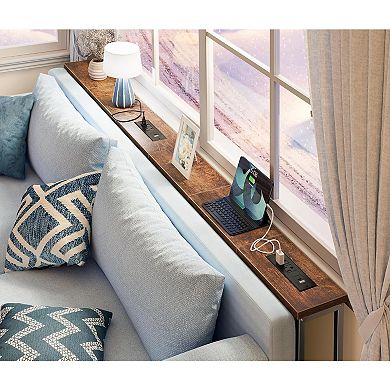 78.8 inch Narrow Console Table with Outlet, Sofa Tables, Behind Couch Table, Long Entryway Tables