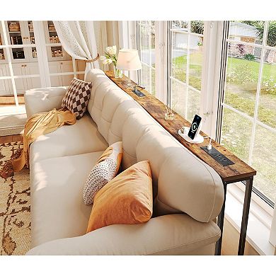 78.8 inch Narrow Console Table with Outlet, Sofa Tables, Behind Couch Table, Long Entryway Tables