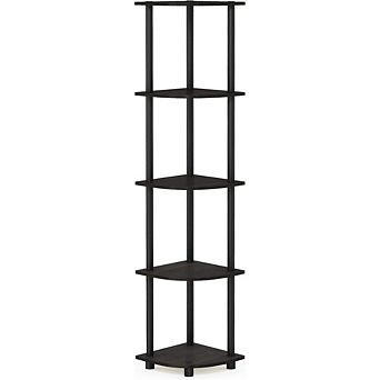 Great Ambitions 5 tier Corner Bookshelf, Open Storage Shelf for Living Room, Bedroom, Home Office