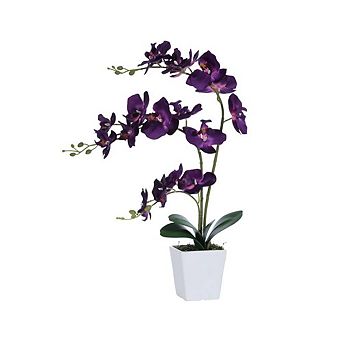 Artificial Orchid Plant in Ceramic Vase