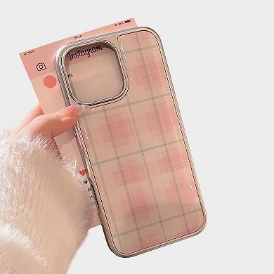 Plaid Pattern Phone Case Slim Protective Cover Soft Gloss Finish