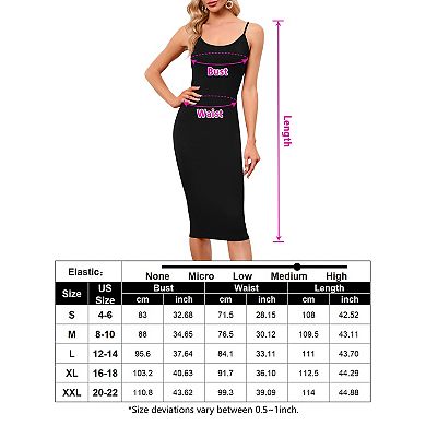Women's Full Slips Dress Adjustable Spaghetti Strap Midi Slip Dress