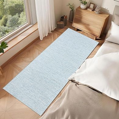 Solid Color Area Rug, Subtle Textured Pattern, Machine Washable Soft Living Room Rug