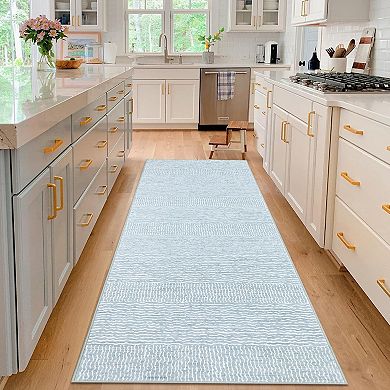 Solid Color Area Rug, Subtle Textured Pattern, Machine Washable Soft Living Room Rug