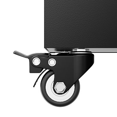 Metal Raised Garden Bed Planter Box with Trellis and Wheels