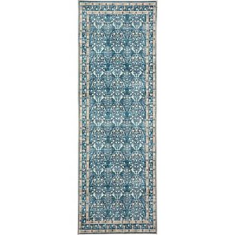 Floral Border Area Rug, Fresh & Natural Design Machine Washable Carpet