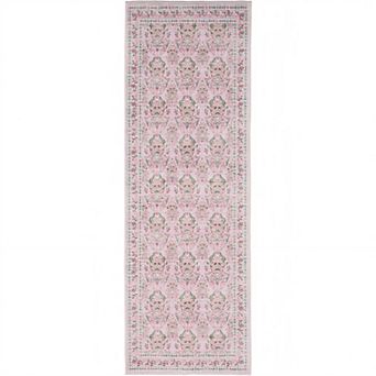 Floral Border Area Rug, Fresh & Natural Design Machine Washable Carpet