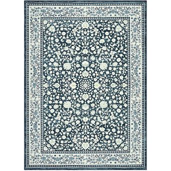 Floral Border Area Rug, Vintage Elegant Machine Washable Rug, Soft Patterned Carpet