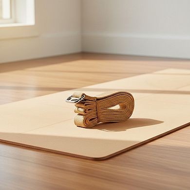 Yoga Stretch Strap 2 Pack Non Elastic Poly Cotton Webbing with Adjustable Metal Buckle