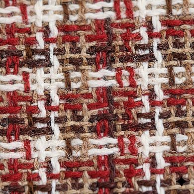 Women's Woven Mini Tote Handbag with Pom Pom Charm and Top Handle