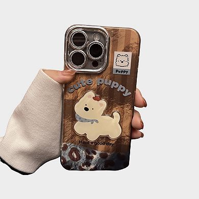 Cute Puppy Phone Case with Beaded Wristlet Charm