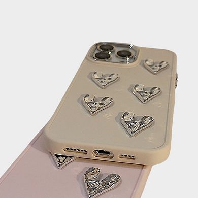Heart Accent Phone Case with Raised Metallic Heart Details