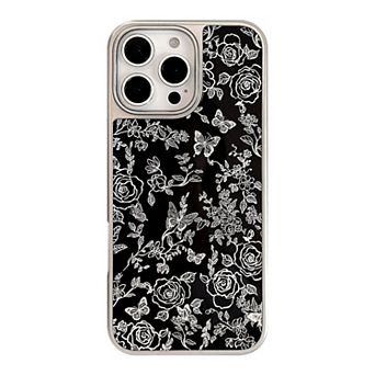 Black Floral Butterfly Line Art Phone Case
