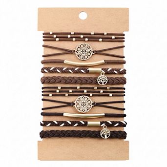 10 pc Hair Ties Bracelet for Women 5 Styles Soft Braided Boho Hair Bands Elastic Hair Accessories