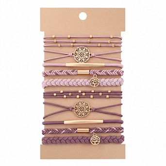 10 pc Hair Ties Bracelet for Women 5 Styles Soft Braided Boho Hair Bands Elastic Hair Accessories