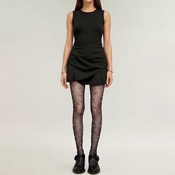 Women's Sheer Floral Print Tights with Delicate Allover Pattern