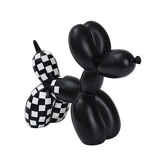 Handmade Checkered Balloon Dog Decorative Sculpture