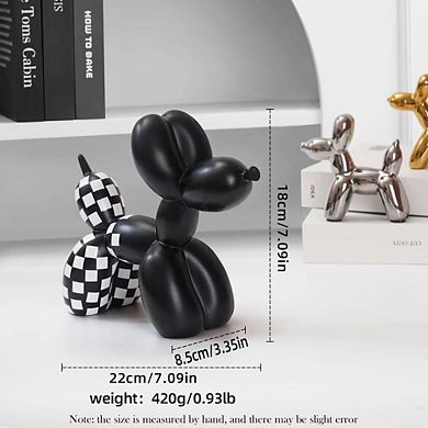 Handmade Checkered Balloon Dog Decorative Sculpture