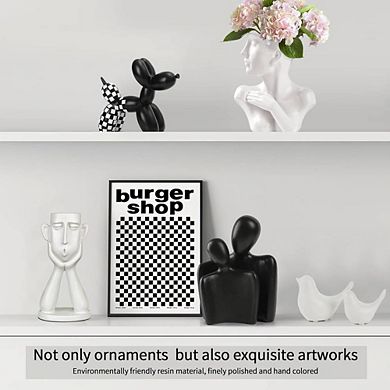 Handmade Checkered Balloon Dog Decorative Sculpture
