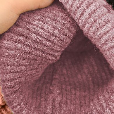 Women's Knitted Beanie with Cat Embroidery - Cute & Warm Winter Hat for Cold Weather