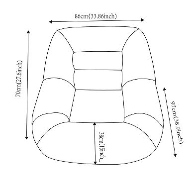 Corduroy Bean Bag Chair for Kids and Adults, Cozy Fluffy Cloud Mini Couch