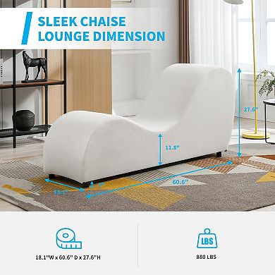 Mjkone 60.6" Velvet Yoga Chaise Lounge Chair for Stretching & Relaxation