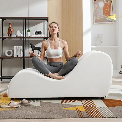 Mjkone 60.6" Velvet Yoga Chaise Lounge Chair for Stretching & Relaxation