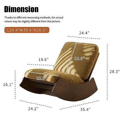 Rocking Chair Upholstered Glider Chair with Solid Wood Frame