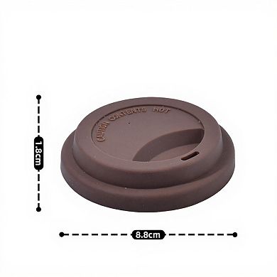 Reusable Silicone Coffee Cup Lid Spill Resistant Hot Drink Cover with Sip Opening