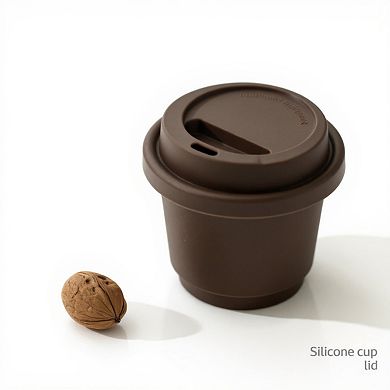 Reusable Silicone Coffee Cup Lid Spill Resistant Hot Drink Cover with Sip Opening