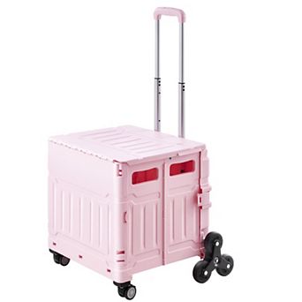 Utility Collapsible Folding Wagon Cart with Stair-Climbing Wheels