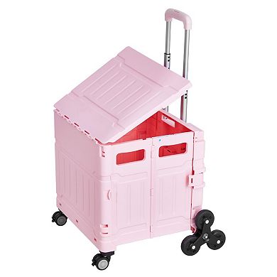 Utility Collapsible Folding Wagon Cart with Stair-Climbing Wheels